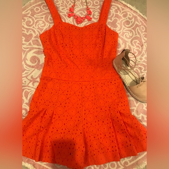 Pants - Orange eyelet romper